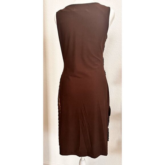 Franccesca Bellini Women Sleeveless Embellished‎ Lined Midi Dress. Brown. S/M - Picture 11 of 14